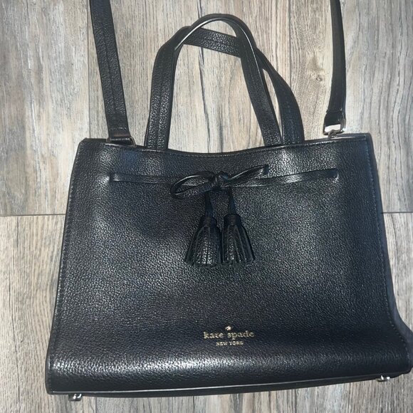 Kate Spade Black Leather Shoulder Bag with Bow - Picture 5 of 7